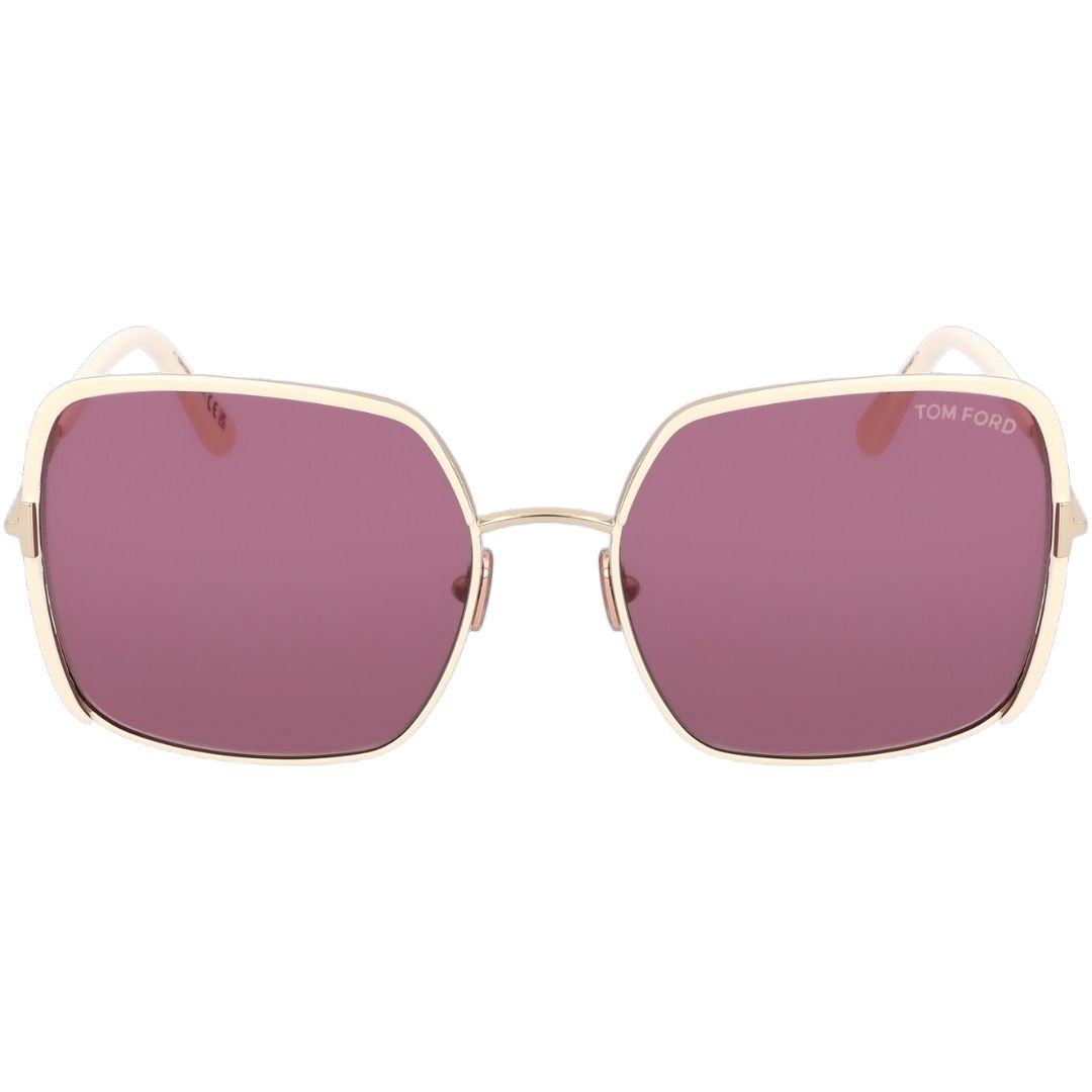 Extragroße quadratische Sonnenbrille mit Goldrahmen