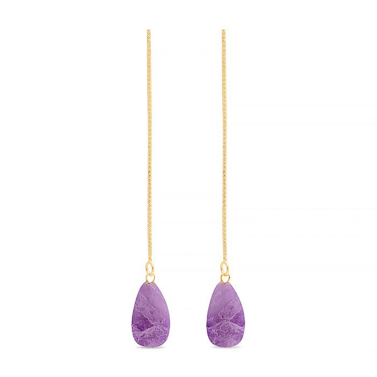 Elegante Amethyst-Hängeohrringe in Tropfenform