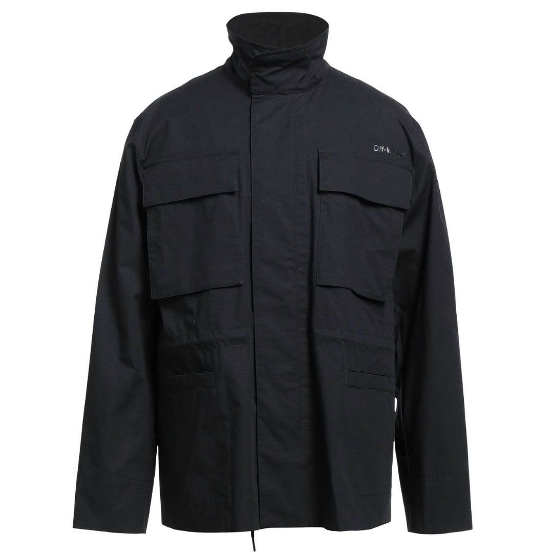 Off-White Schwarze Baumwollfeldjacke