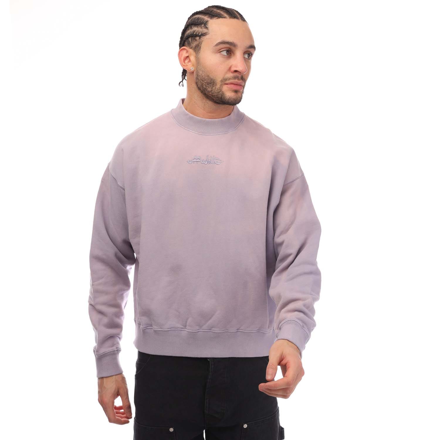 Violett Sweatshirt mit Stehkragen und lockerer Passform