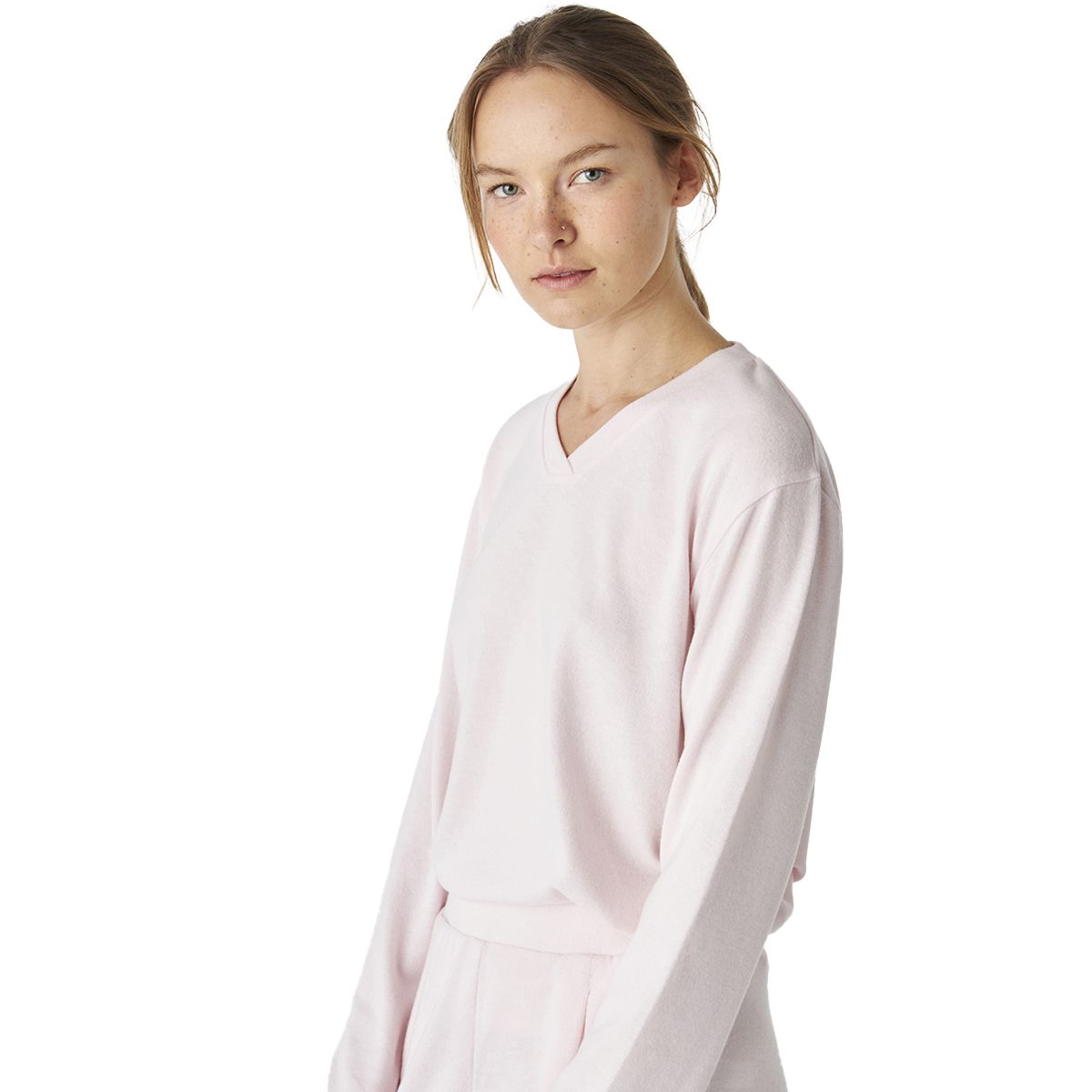 Weicher Strick-Pyjama mit V-Ausschnitt