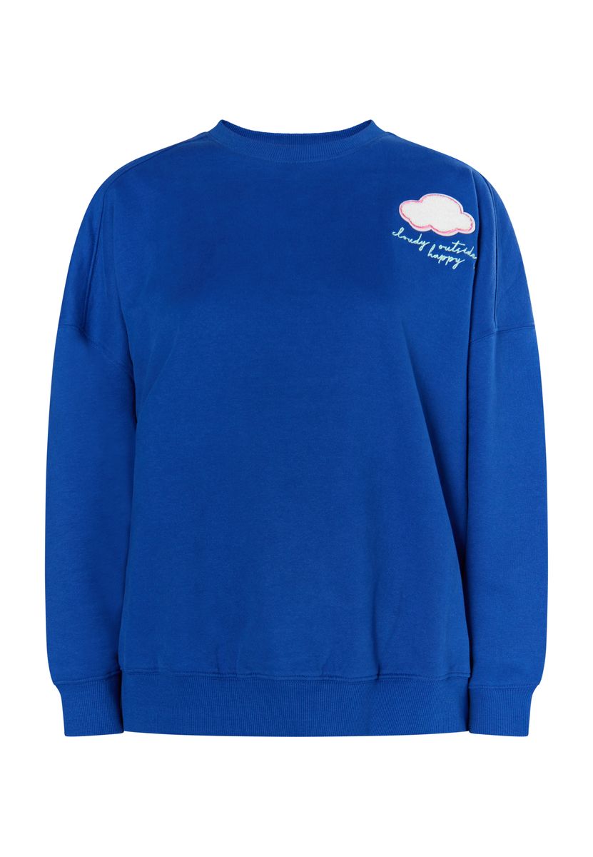 Mymo Sweatshirt mit Rundhalsausschnitt Damen royalblau