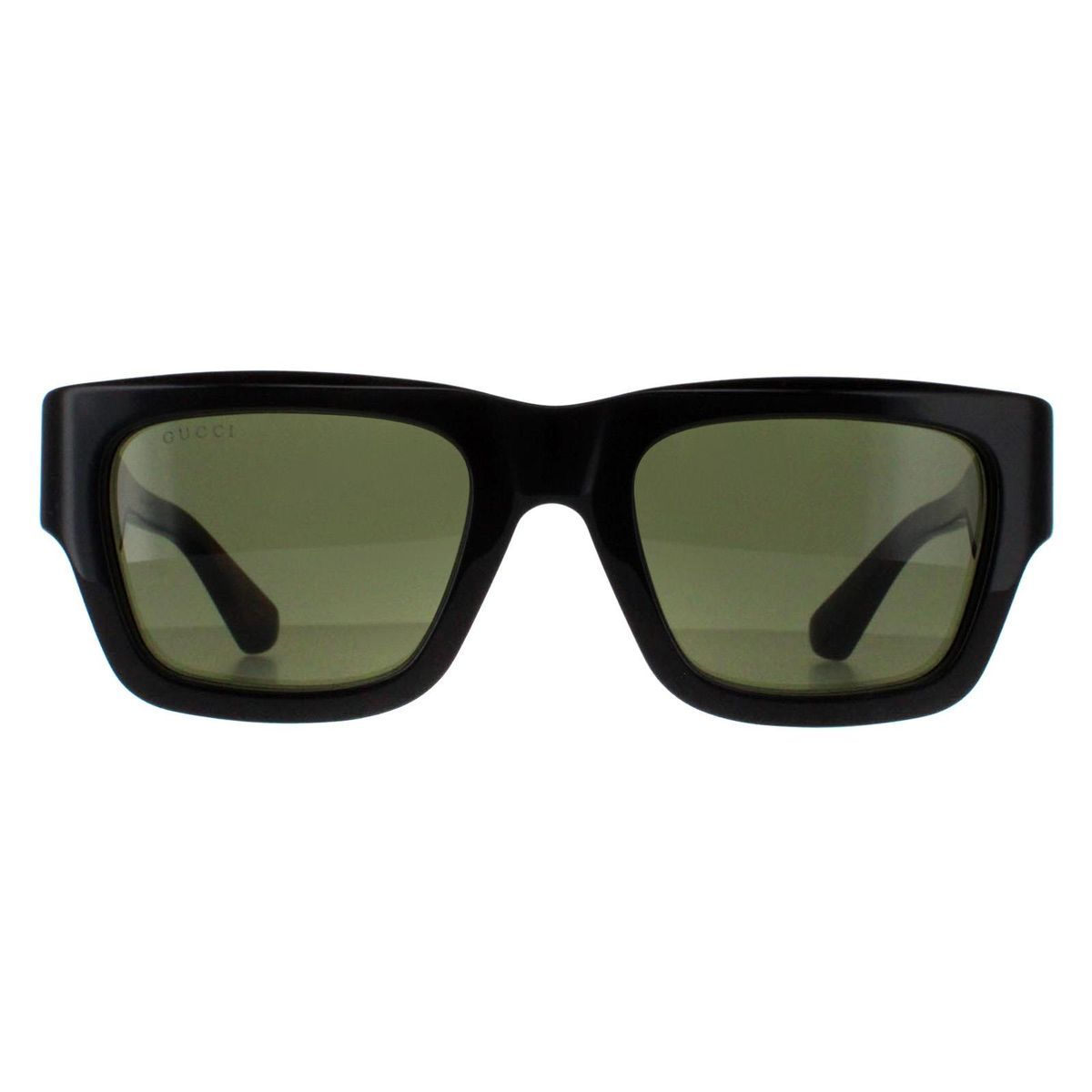 Sonnenbrille mit quadratischem Rahmen und Havannagrün-Gläsern