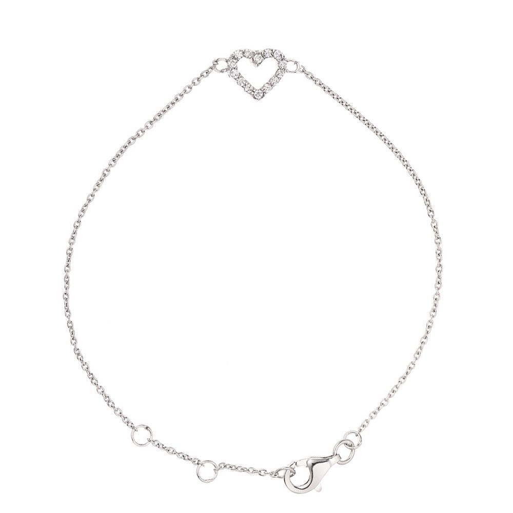 Armband mit Herzanhänger Silber Finish