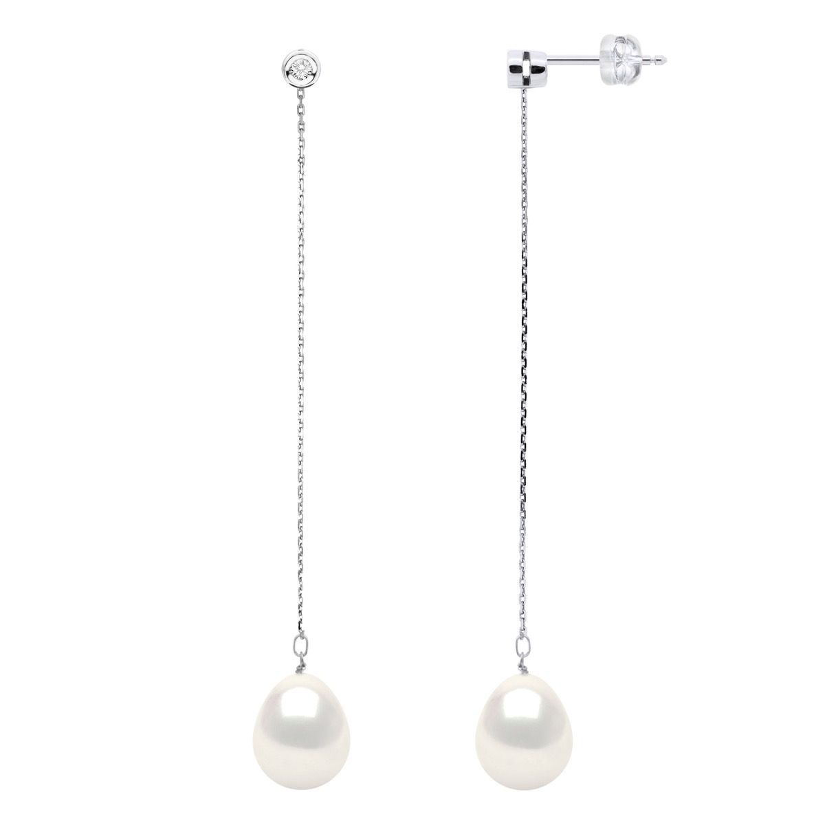 Perlenohrringe mit Diamantakzent