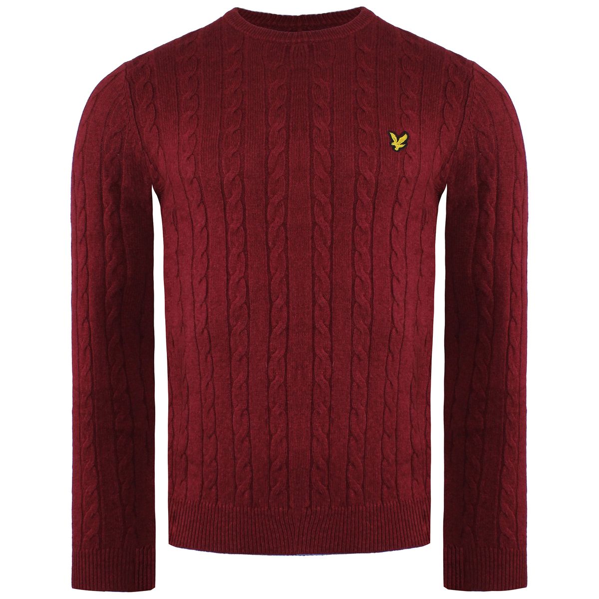 Herren Burgunder Pullover mit Zopfmuster