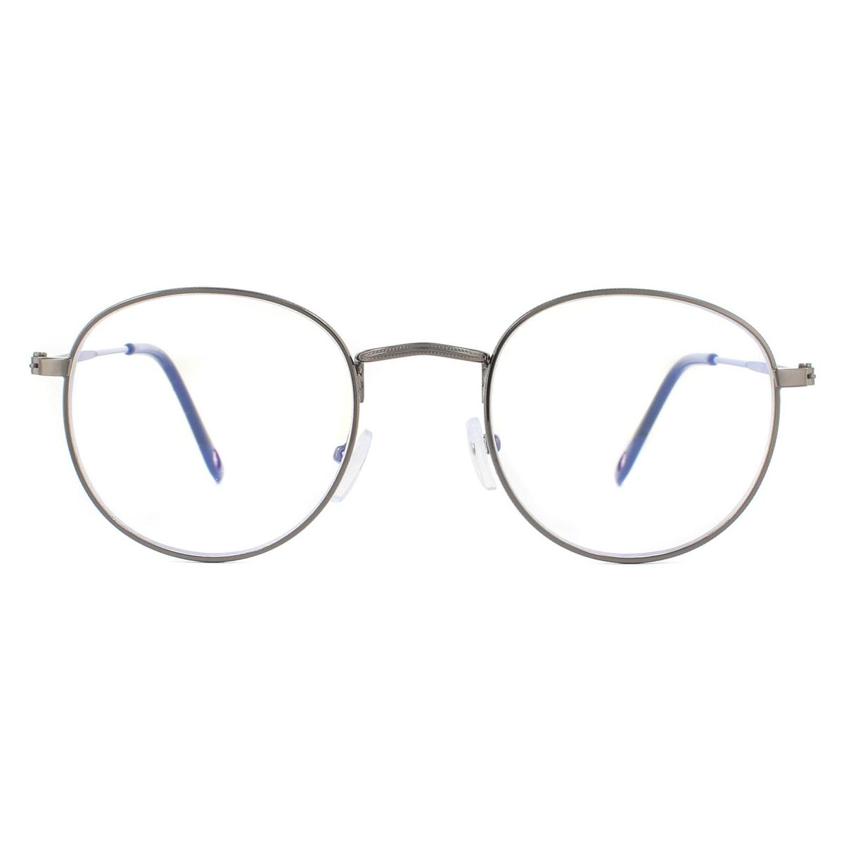 Runde Gunmetal Blaulicht Brille