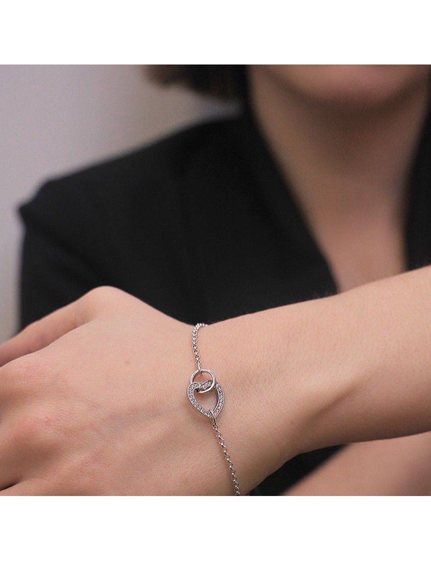 Elegantes Kristallarmband mit verschlungenem Herz