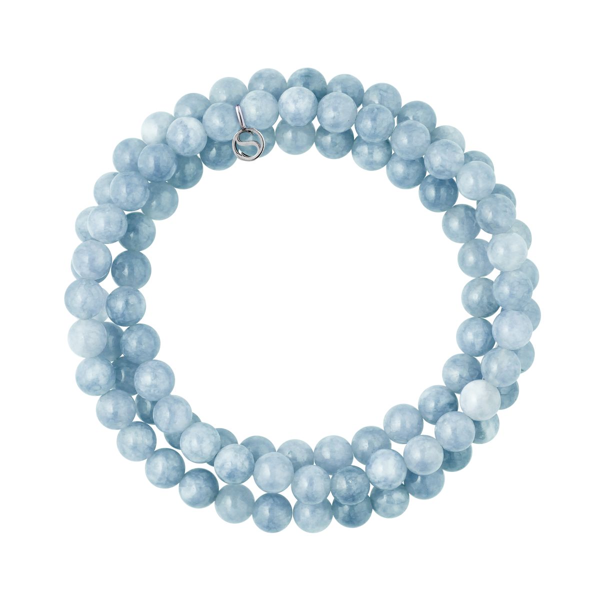 Aquamarin-Perlenarmband Sterlingsilber