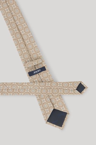 Joop! Beige Gemusterte Seidenkrawatte Modernes Design Formelles Accessoire