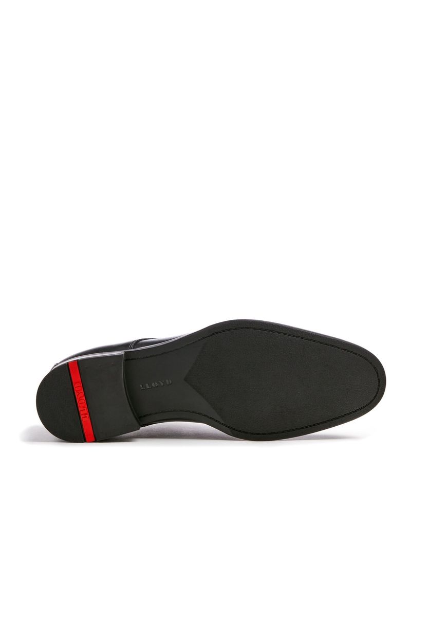 Klassische schwarze Derby-Schnürschuhe aus Leder