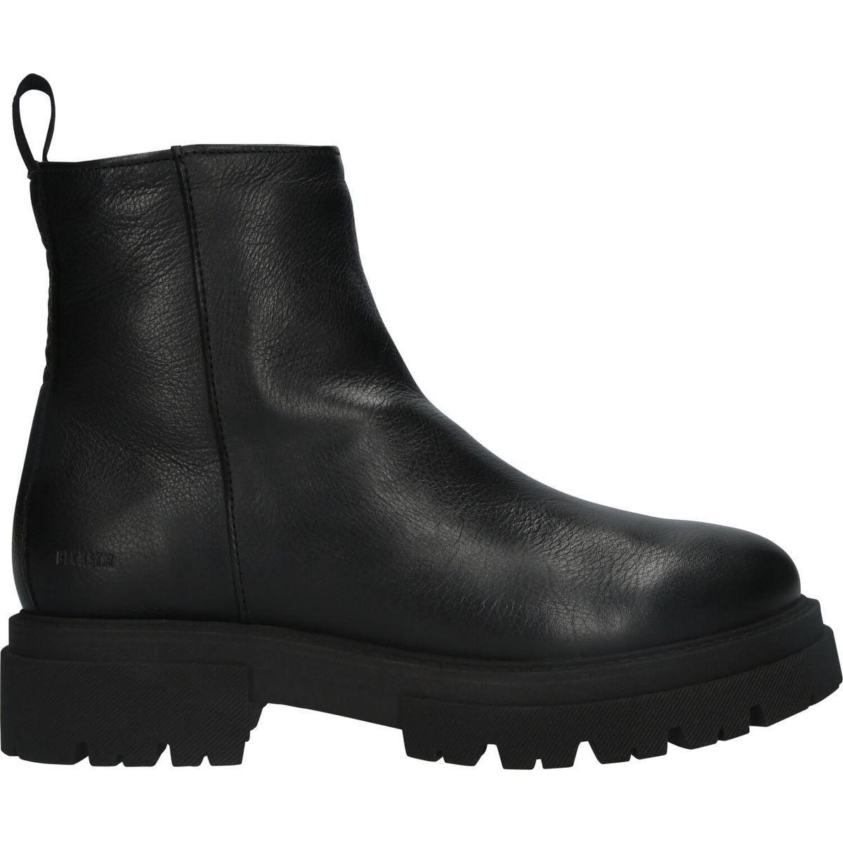 Schwarze Chelsea-Boots mit Profilsohle aus Leder