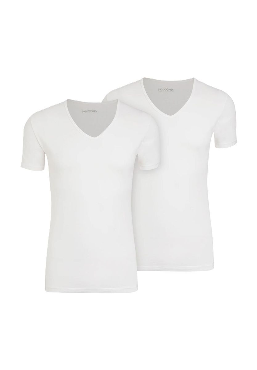 Klassisches Unterhemd mit V-Ausschnitt, Doppelpack