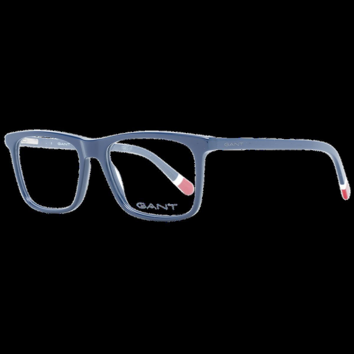 Blaue rechteckige Vollrandbrille
