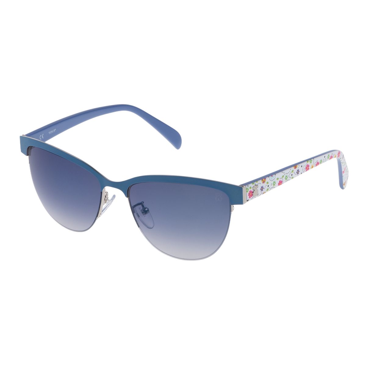 Blaue Halbrand-Katzenaugen-Sonnenbrille