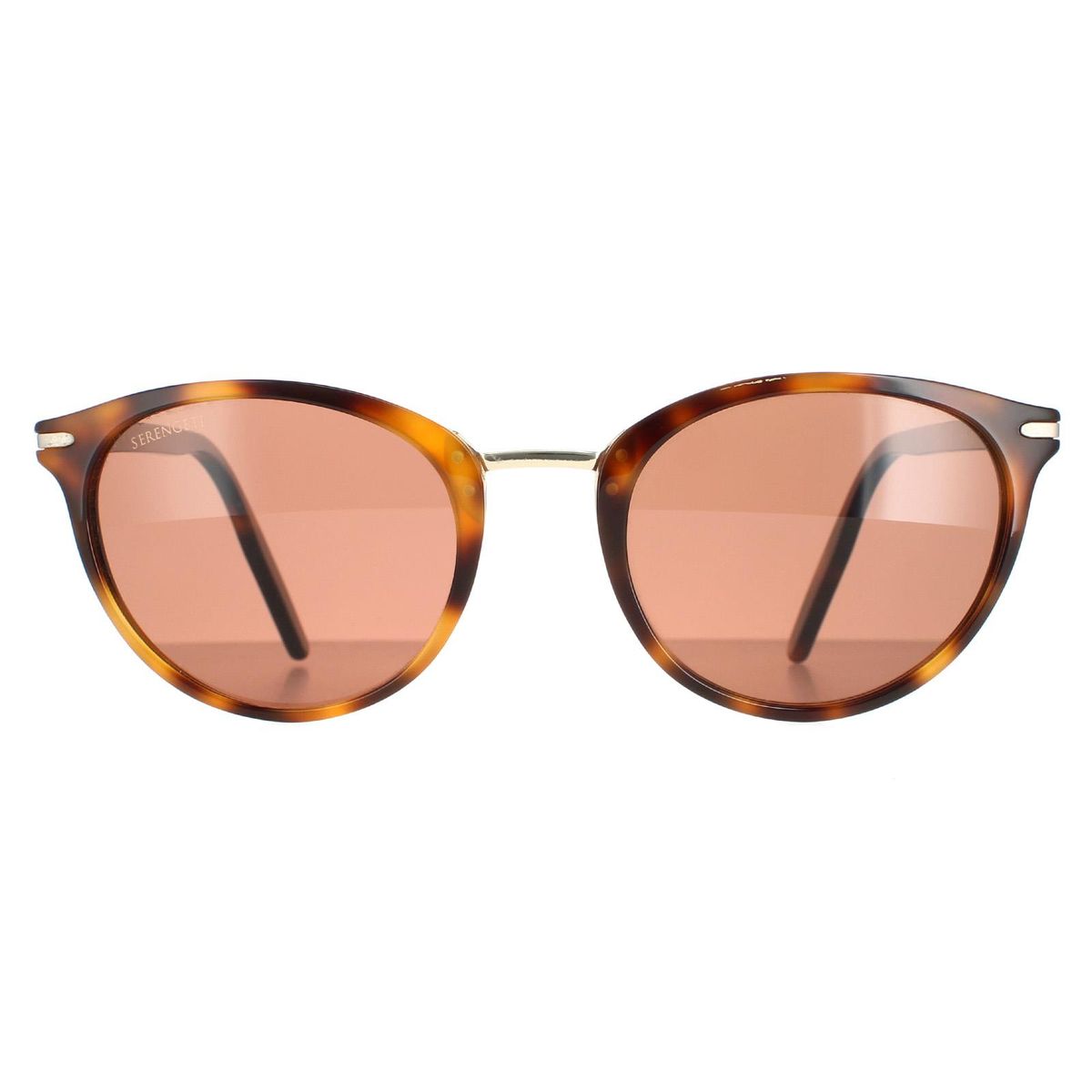 Runde Havana Acetat Sonnenbrille polarisierte Gläser