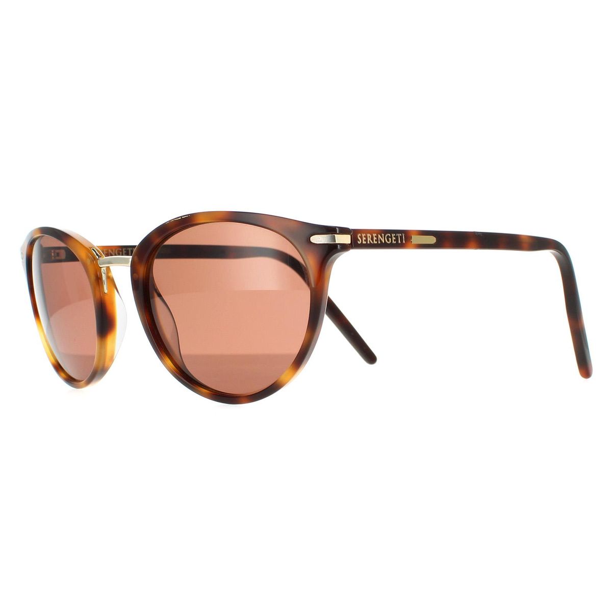 Runde Polarisierte Sonnenbrille in Havanna