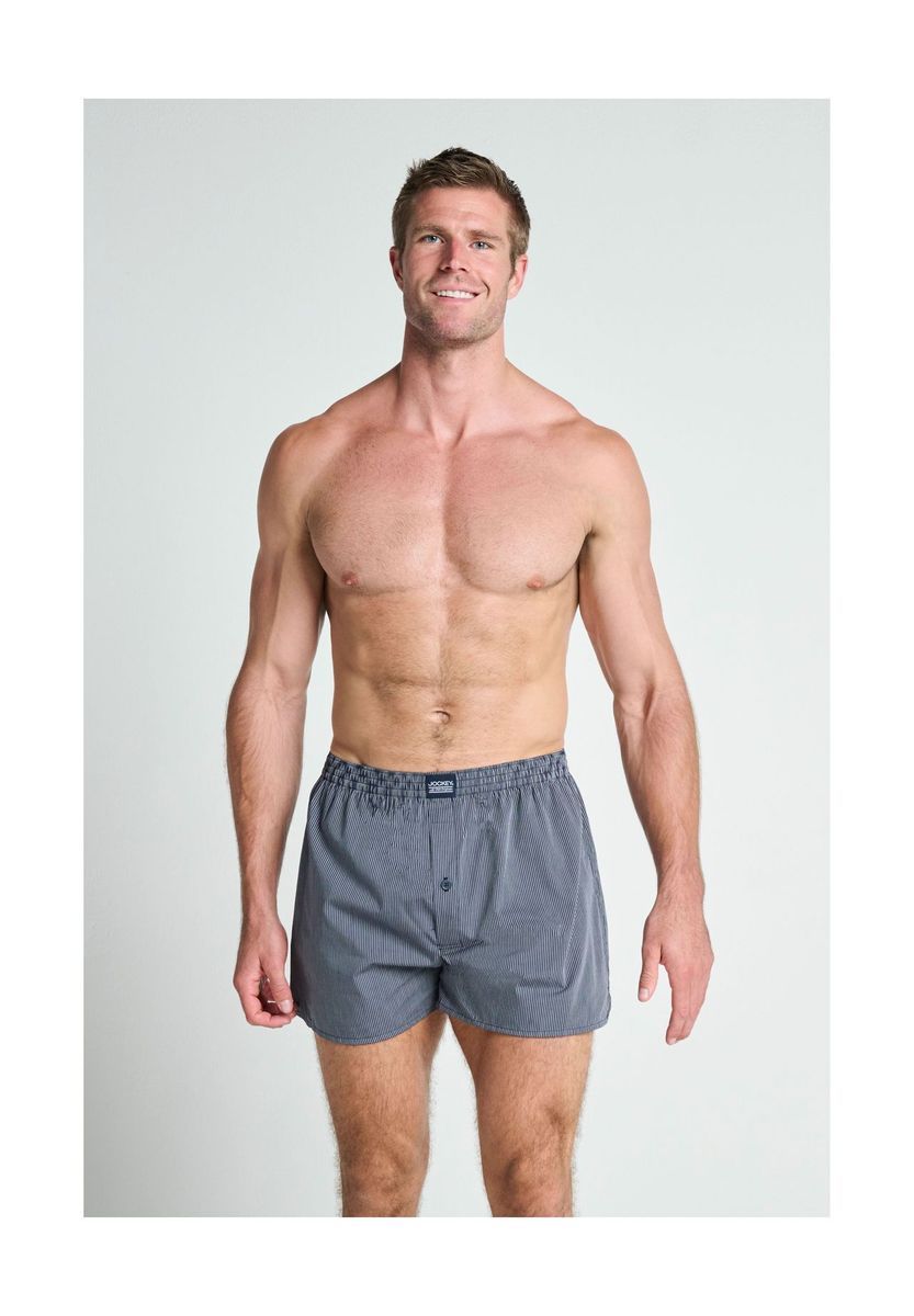 Gestreifte gewebte Baumwoll-Boxershorts Set