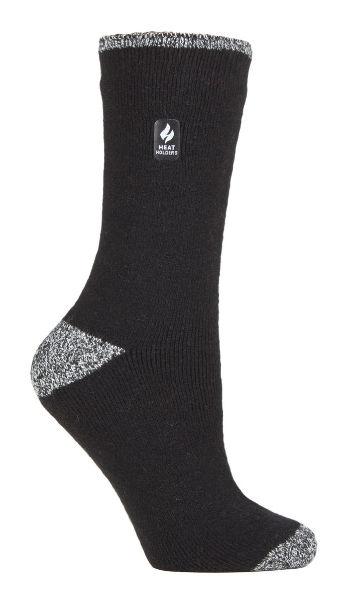 Wärmehalter - Damen Thermosocken für den Winter | Outdoor & Indoor Socken | Kuschelig & Flauschig | Geschenke für Frauen - Schwarz / Weiß H&T (Prag)