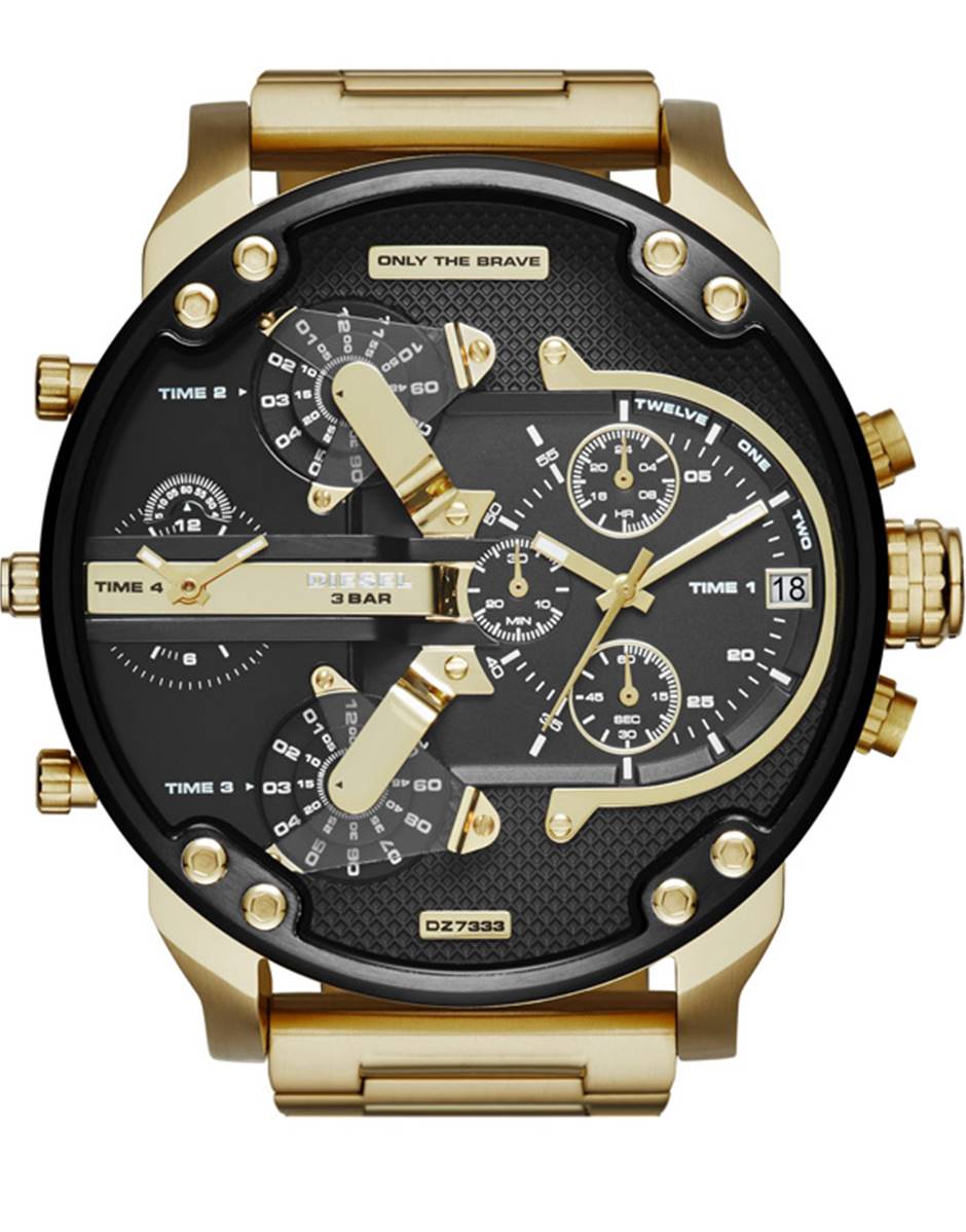 Goldfarbene Multifunktions-Chronographenuhr