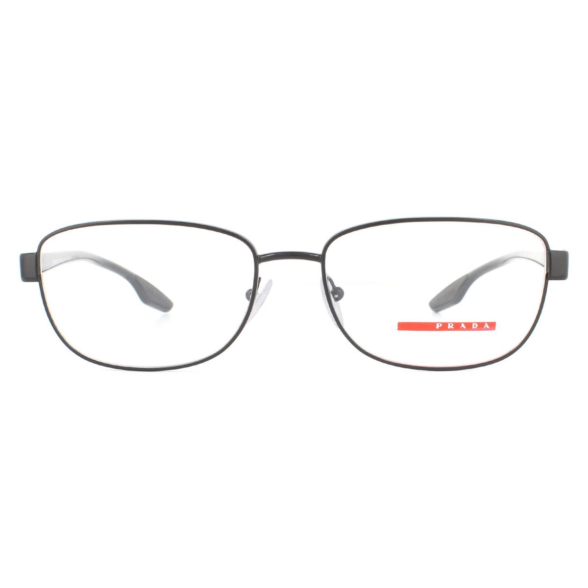 Herren Rechteckige Schwarze Gummi Brille