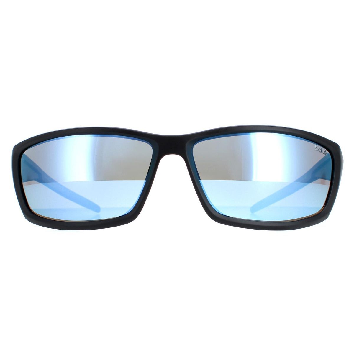 Matte Schwarze Sportsonnenbrille Blaue Gläser