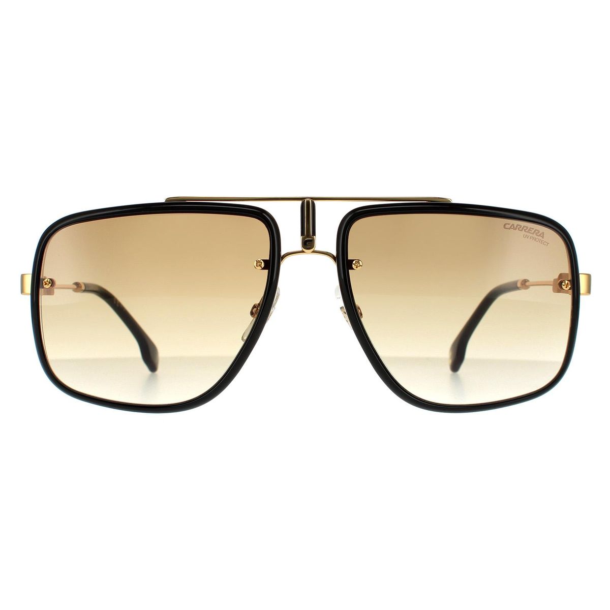 Pilotenbrille mit goldenem und schwarzem Rahmen