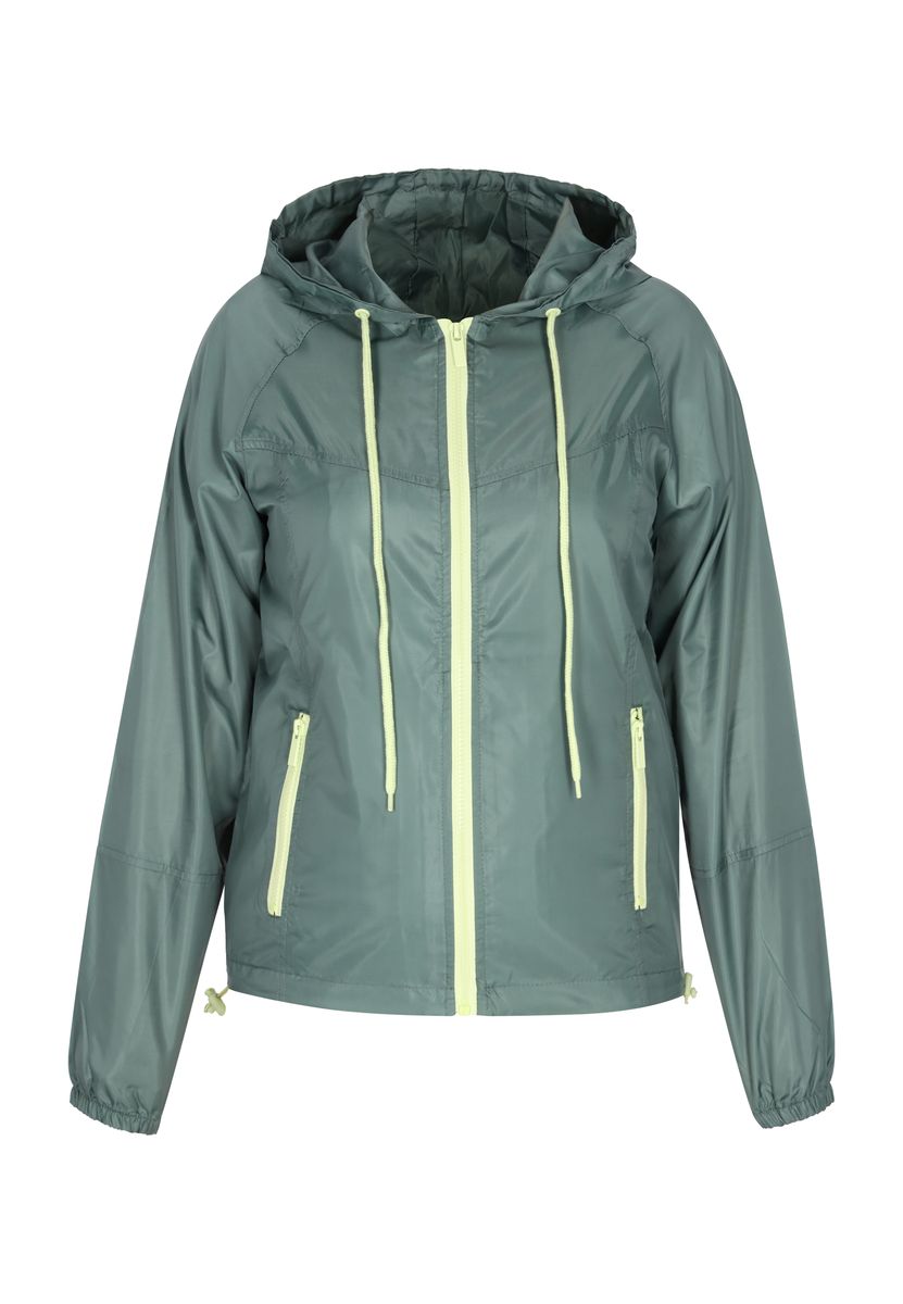 Leichte Regenjacke mit Kapuze und Reißverschluss