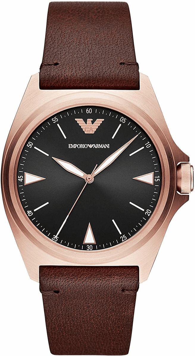 Herrenuhr mit braunem Lederarmband