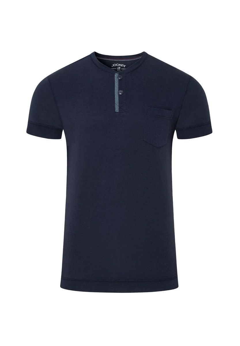 Herren Kurzarm Henley Shirt