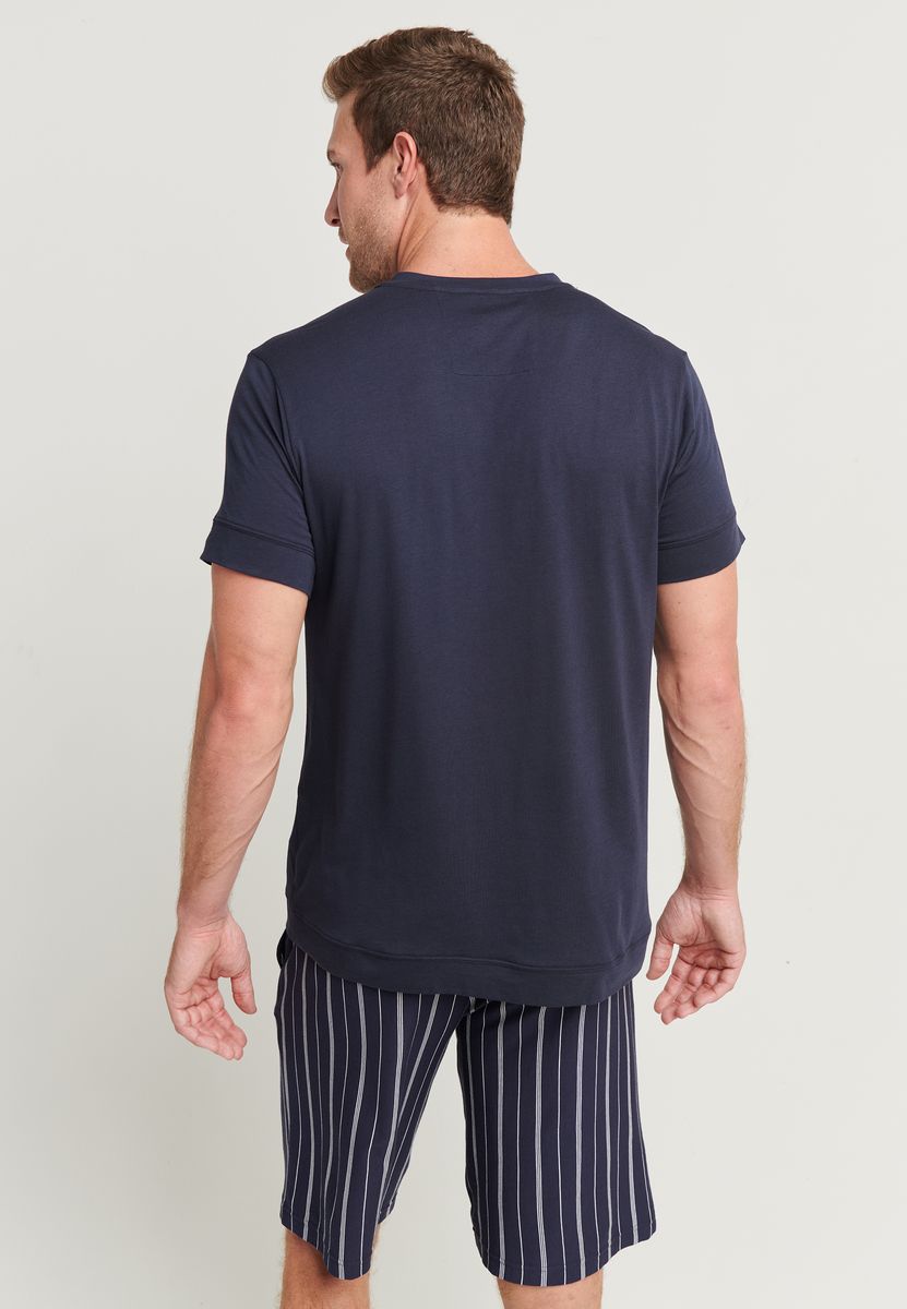 Herren Kurzarm Henley Shirt