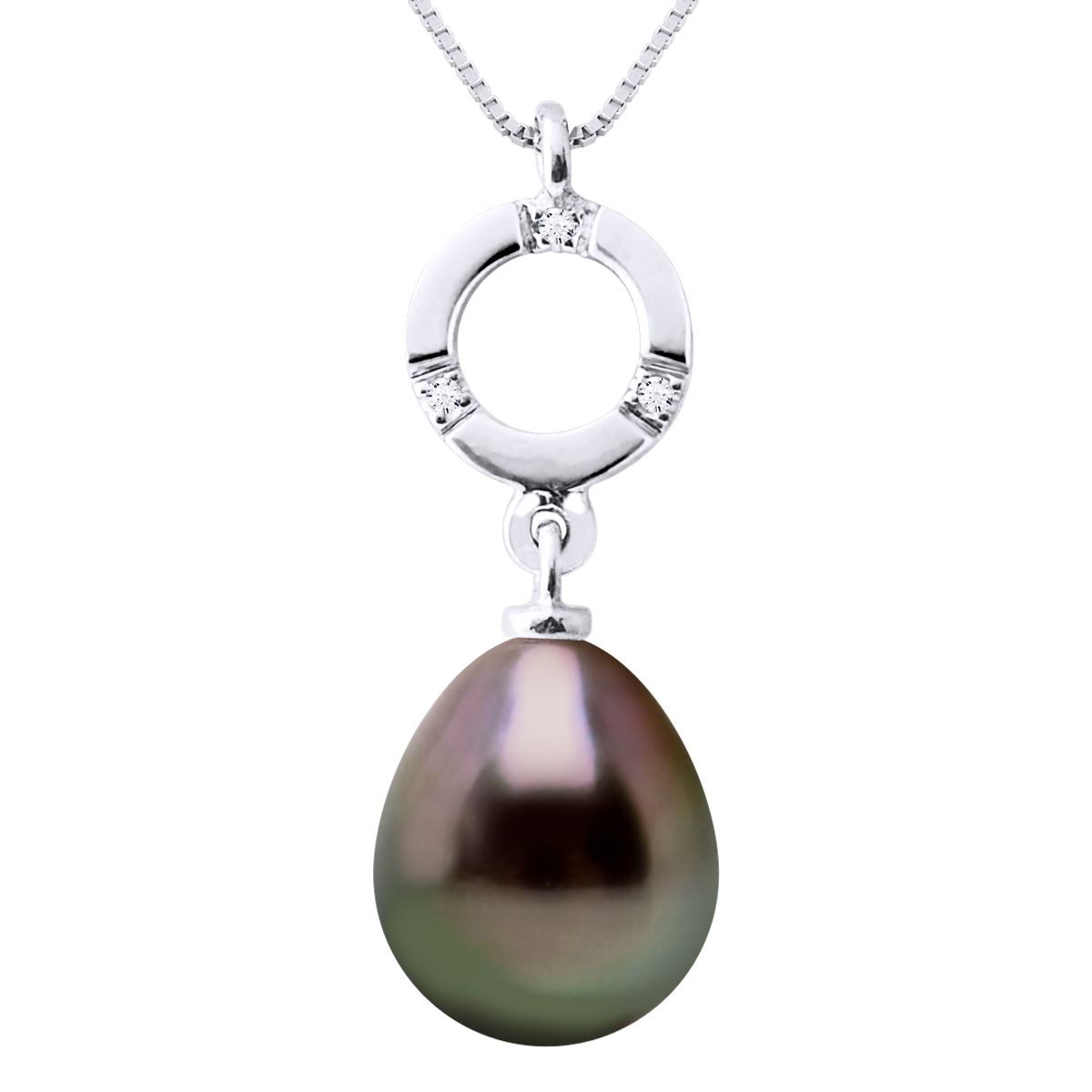 Tahitiperlen Anhänger Halskette mit Diamanten