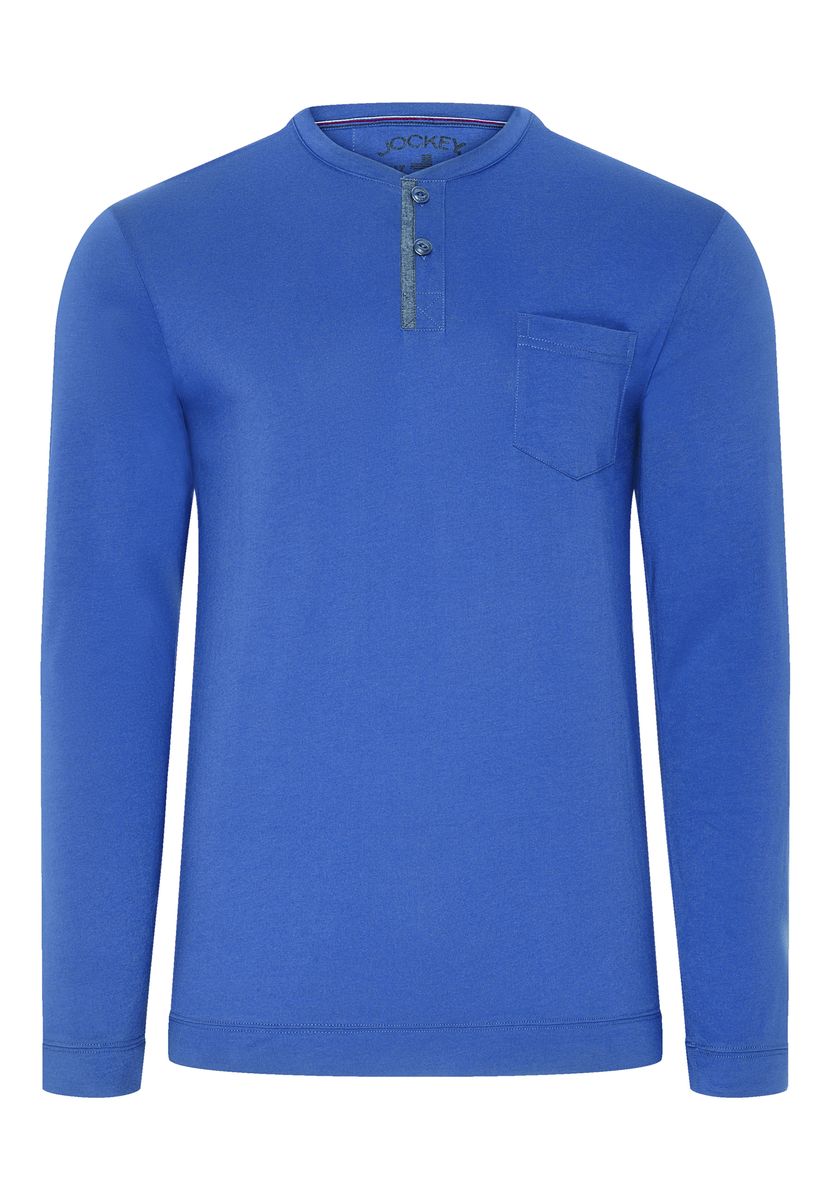 JOCKEY® Night & Day Schlafanzug-Oberteil, Henley-Ausschnitt, für Herren, blau, S