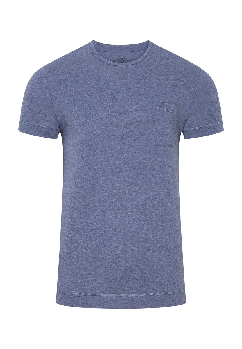 Klassisches T-Shirt mit Rundhalsausschnitt und Tasche