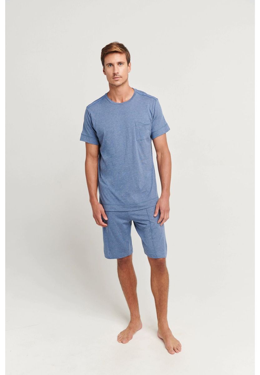 Klassisches T-Shirt mit Rundhalsausschnitt und Tasche