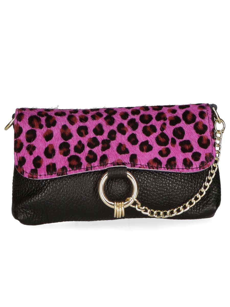 Leder Clutch Tasche mit Kettenriemen