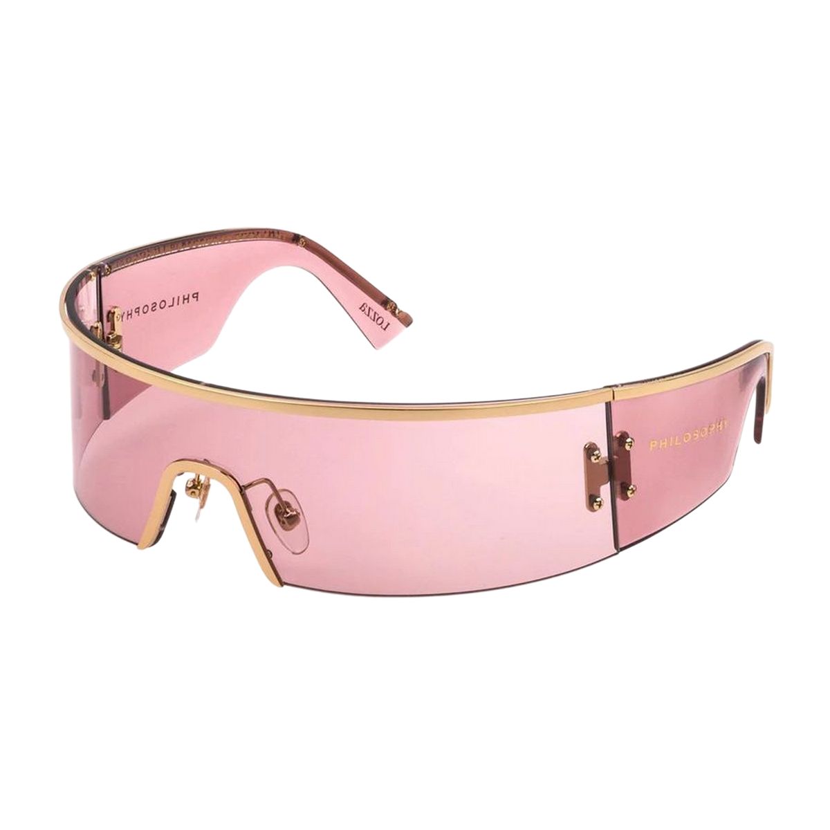 Moderne Shield Sonnenbrille mit Metallrahmen