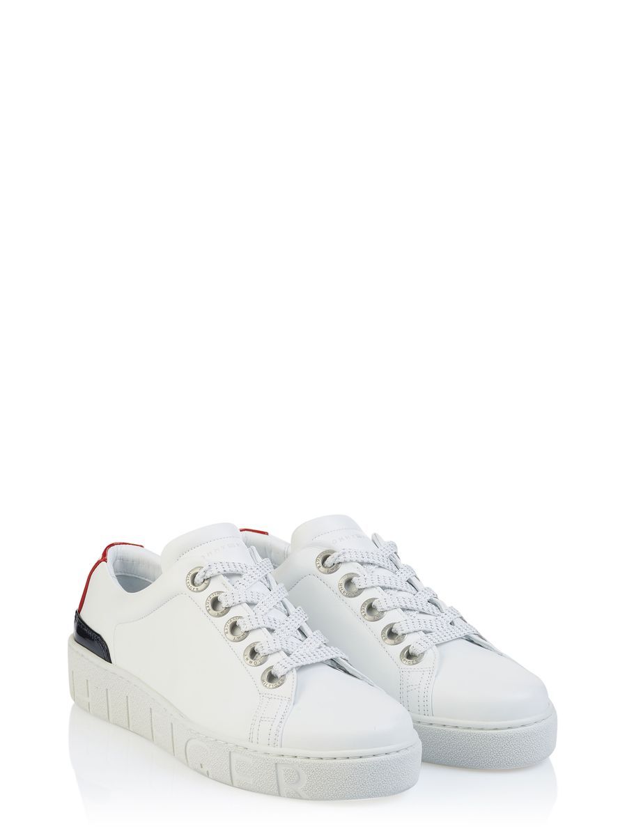 Klassische weiße Leder Court Sneaker