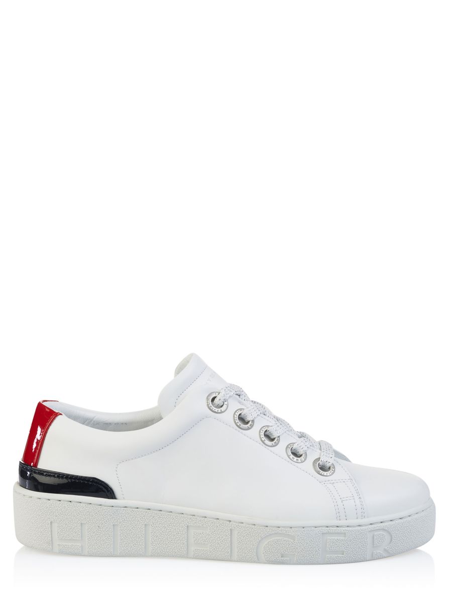 Minimalistische Leder-Plateau-Sneaker
