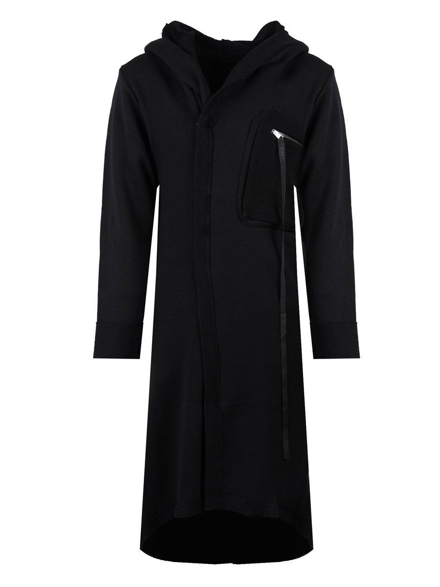 Unisex Longline Kapuzen-Strickjacke