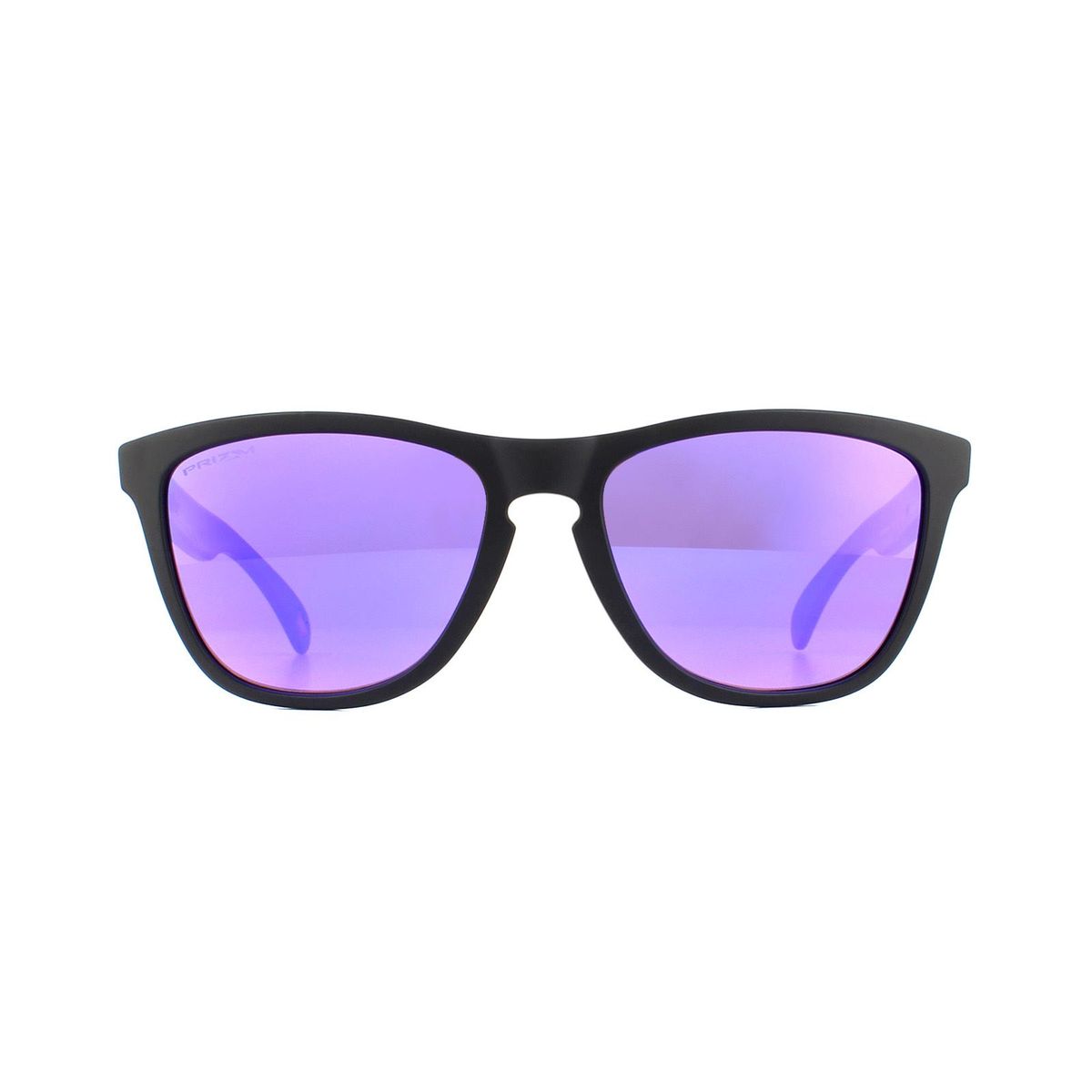 Sonnenbrille mit eckigem Rahmen und lila Gläsern