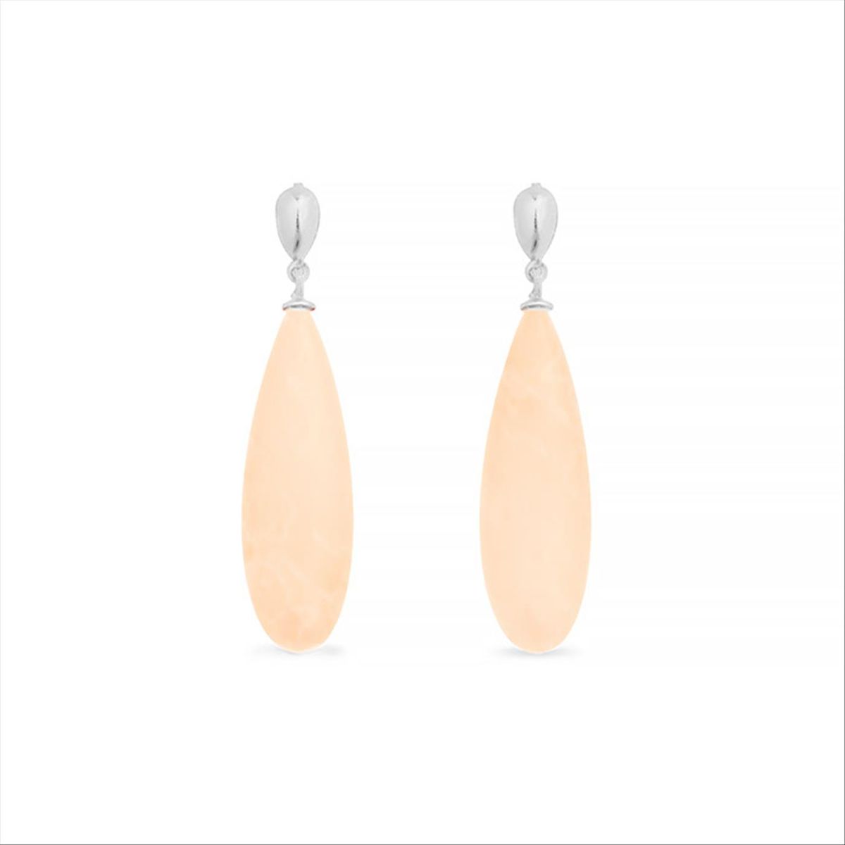 Tropfenförmige Orange Achat Sterling Silber Ohrringe