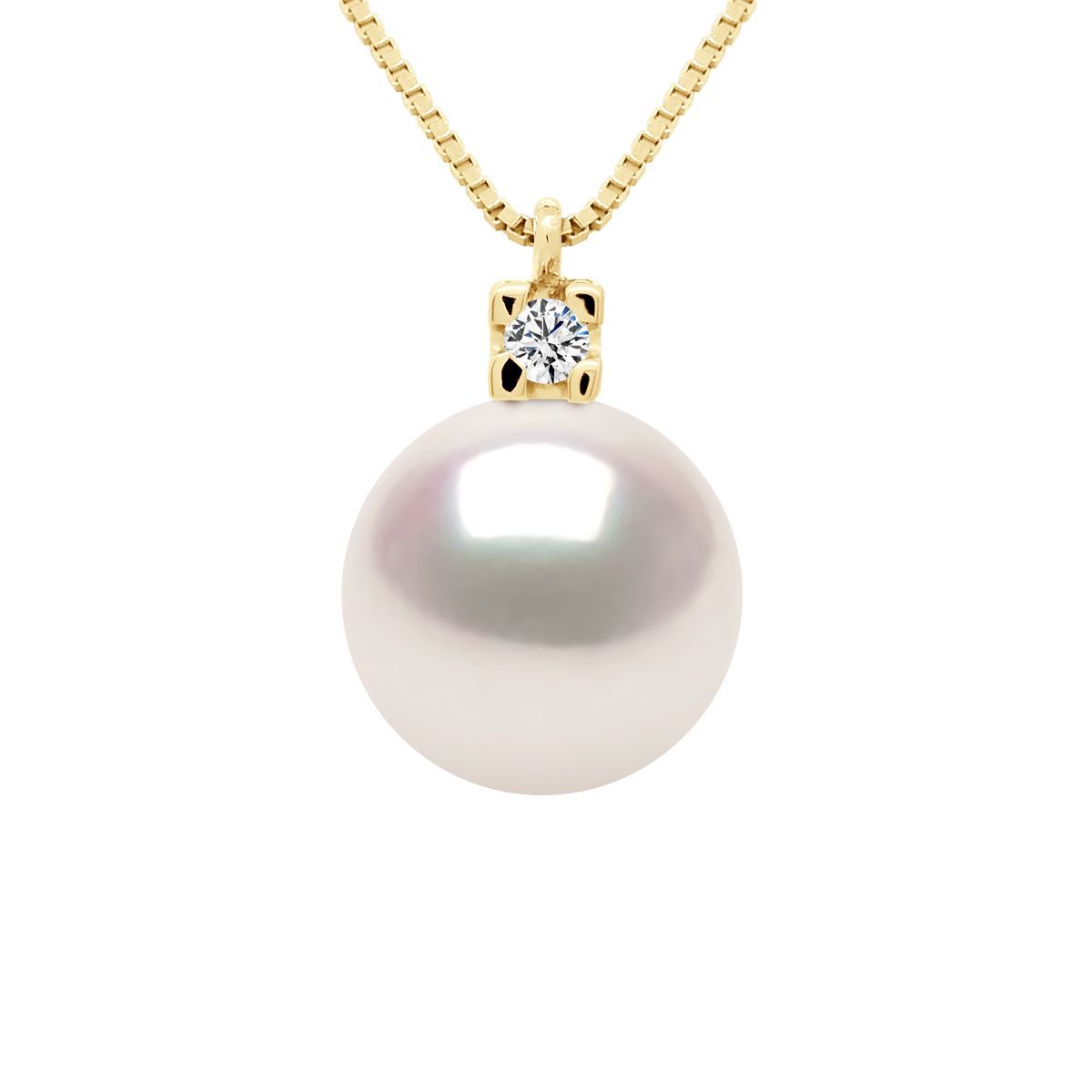 Akoya Perlenanhänger Halskette mit Diamant
