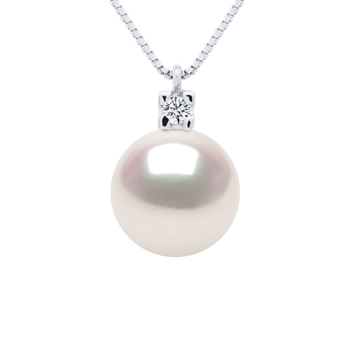Akoya Perlenanhänger Halskette mit Diamant