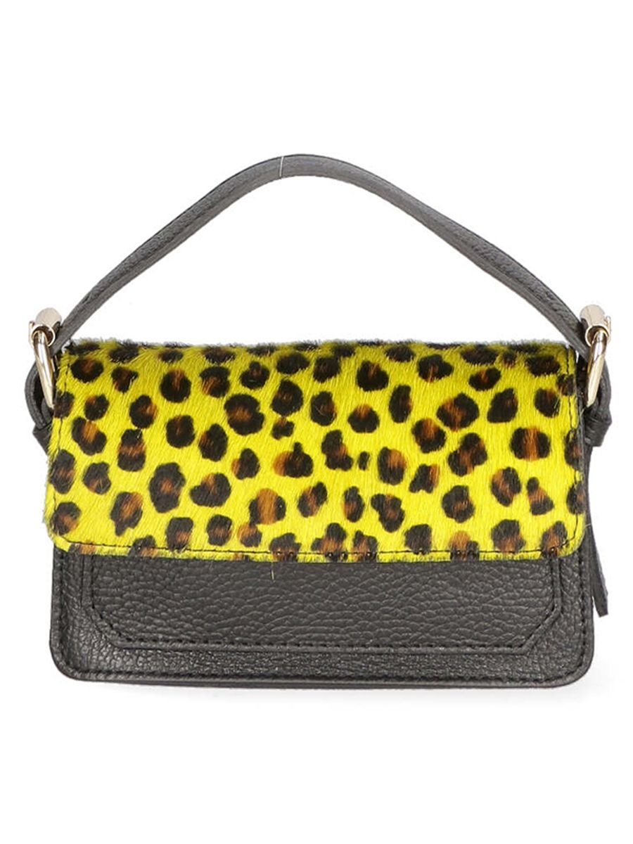 Handtasche mit Leopardenmuster und Griff