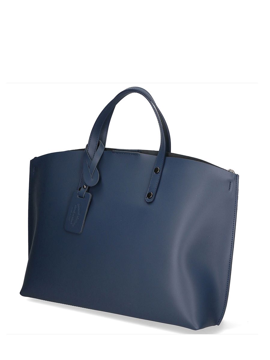 Strukturierter Shopper aus Glattleder
