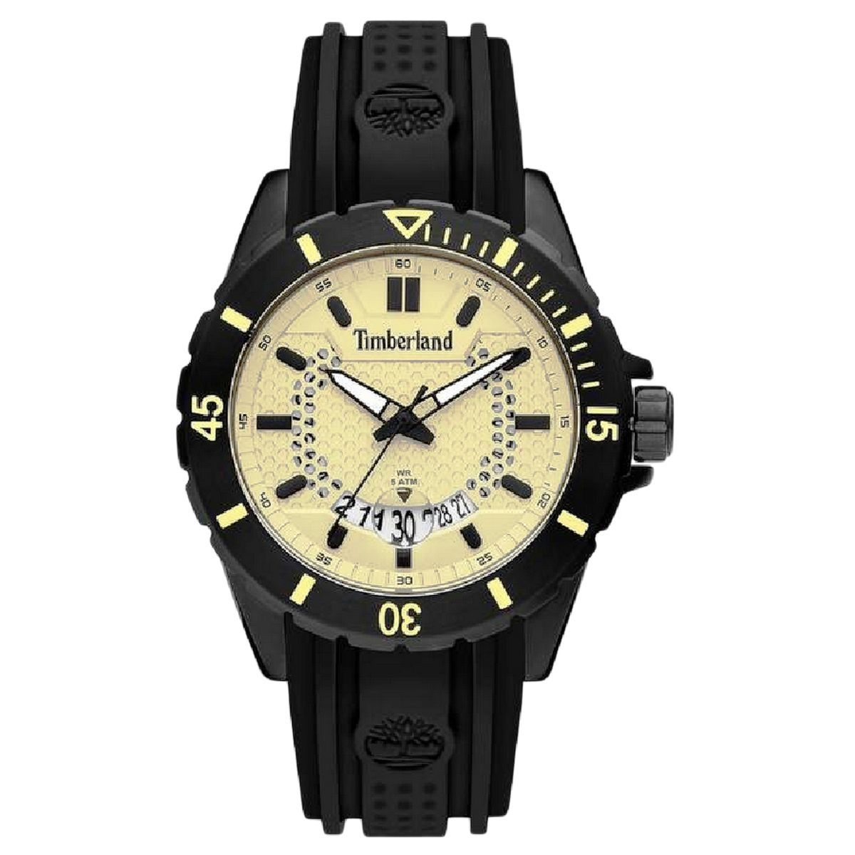 Schwarze und beige Casual Uhr
