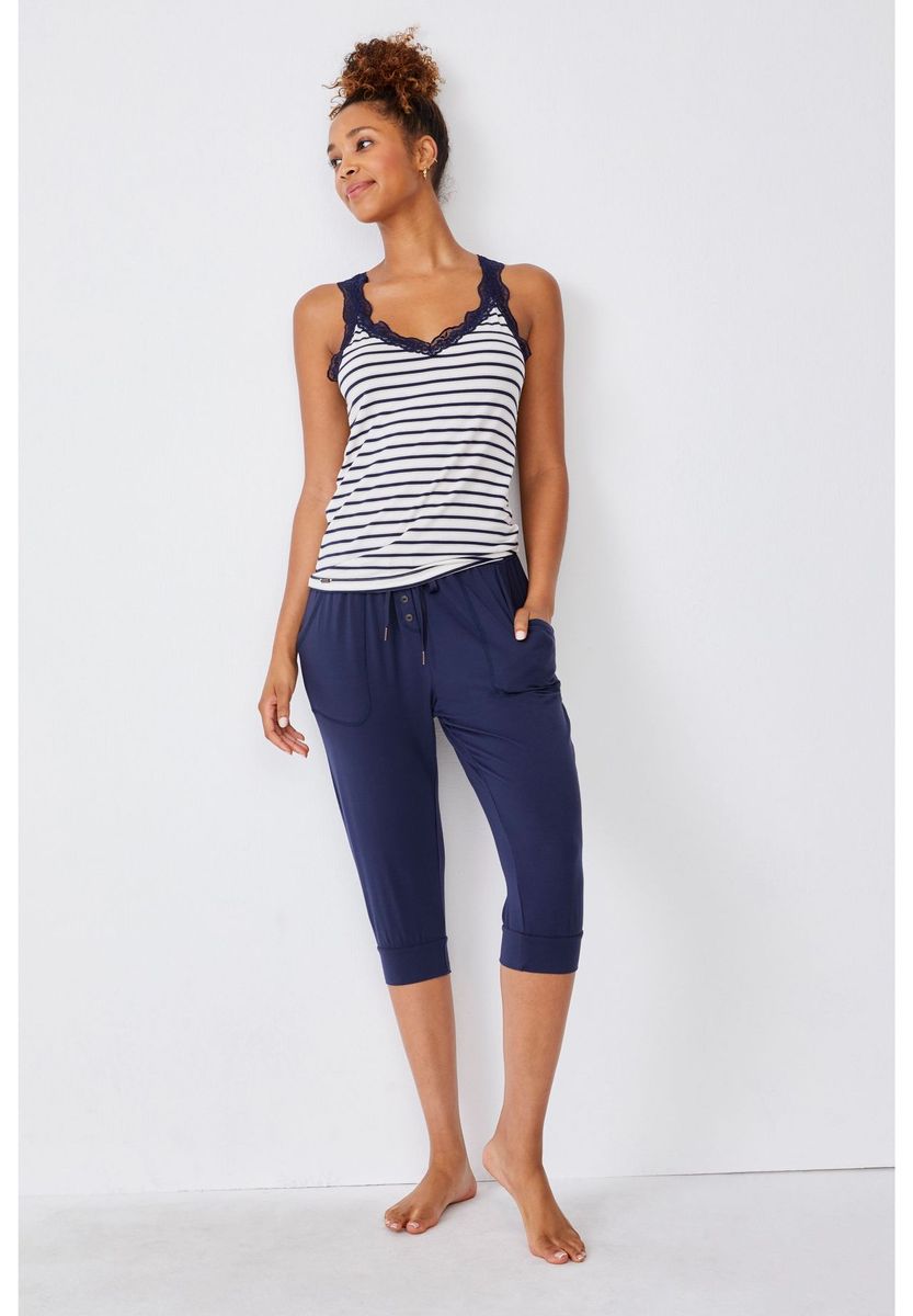 Capri-Loungehose für Damen mit Taschen