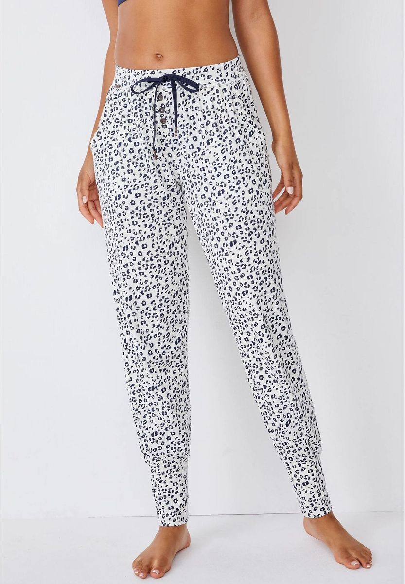Loungewear-Hose mit Leopardenmuster