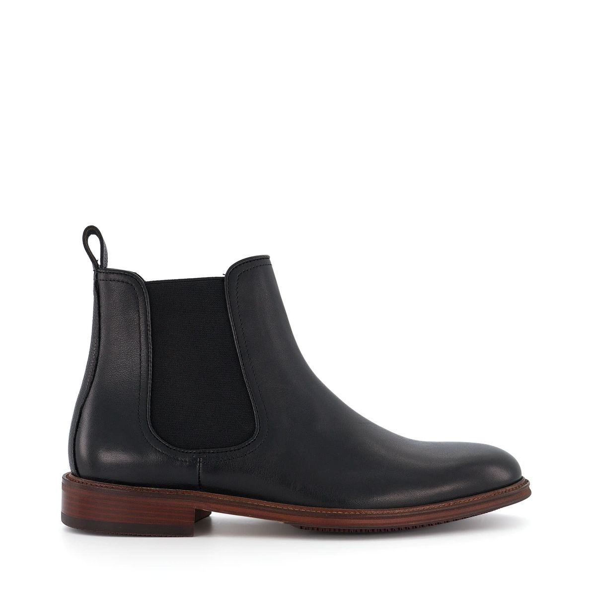 Leder-Chelsea-Boots mit Kontrastsohle